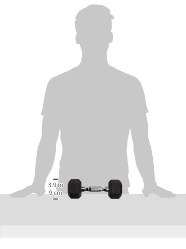 CAP Barbell SDP-005 Color Coated Hex Dumbbell, Black, 5 pound, Single