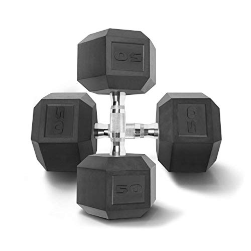 CAP Barbell Workouts Coated Hex Dumbbell (50 Pounds, Pair)