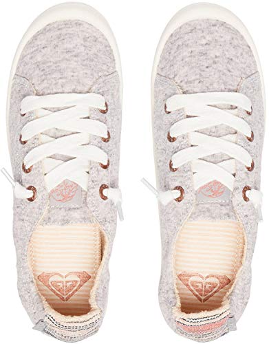 Roxy Women's Bayshore Slip On Sneaker Shoe, Heather Grey, 7 M US
