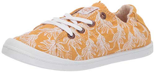 Roxy Women's Bayshore Slip On Sneaker Shoe, Mustard, 7.5 Medium US