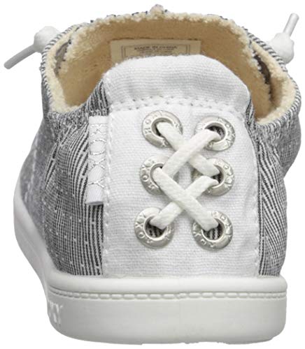 Roxy Women's Bayshore Slip On Sneaker Shoe, Grey/White, 8 Medium US