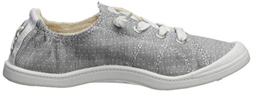 Roxy Women's Bayshore Slip On Sneaker Shoe, Grey/White, 8 Medium US