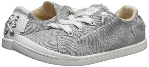 Roxy Women's Bayshore Slip On Sneaker Shoe, Grey/White, 8 Medium US