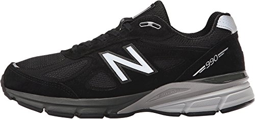 New Balance Men's Made 990 V4 Sneaker, Black/Silver, 7 M US