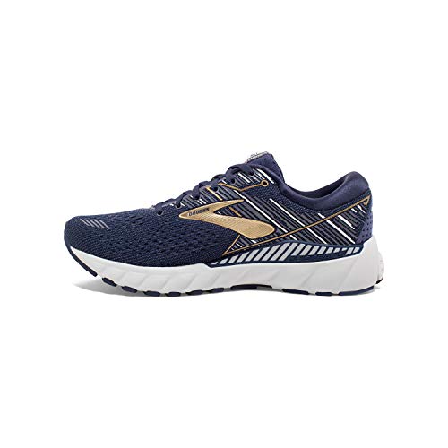 Brooks Mens Adrenaline GTS 19 Running Shoe - Navy/Gold/Grey - D - 13.0