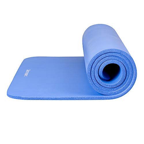 Retrospec Solana Yoga Mat 1" & 1/2" Thick w/ Nylon Strap for Men & Women - Non Slip Excercise Mat for Yoga, Pilates, Stretching, Floor & Fitness Workouts
