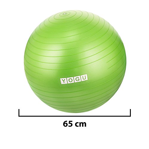 YOGU Stability Exercise Ball 65cm Yoga Balance Ball Birthing Ball with Air Pump Anti-Slip & Anti-Burst Supports 2000lbs Great for Yoga Pilates Abdominal Workout Fitness Ball and Office Chair