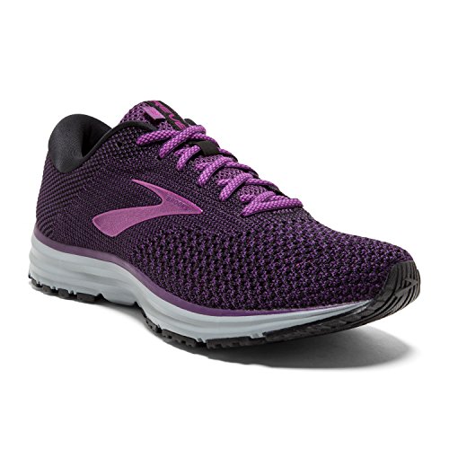 Brooks Womens Revel 2 Running Shoe - Black/Purple/Grey - B - 10.5
