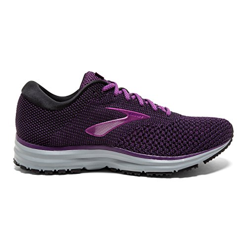 Brooks Womens Revel 2 Running Shoe - Black/Purple/Grey - B - 10.5