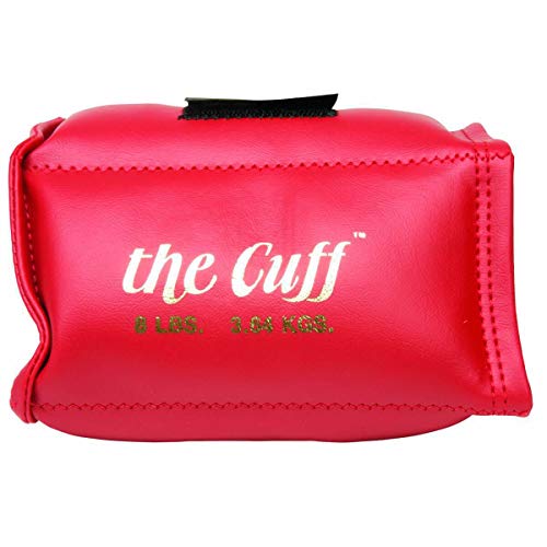 The Cuff Original Adjustable Ankle and Wrist Weight for Training, Dance, Running, Cardio, Aerobics, Toning, and Physical Therapy for Men and Women, 8 lb, Red