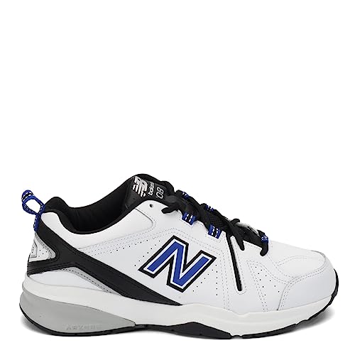 New Balance Men's 608 V5 Casual Comfort Cross Trainer, White/Team Royal, 10.5