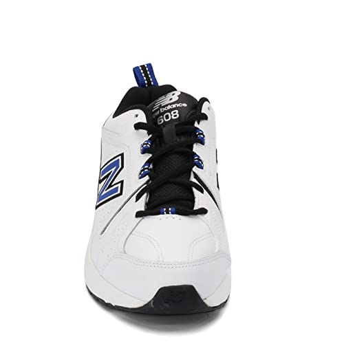 New Balance Men's 608 V5 Casual Comfort Cross Trainer, White/Team Royal, 10 Wide