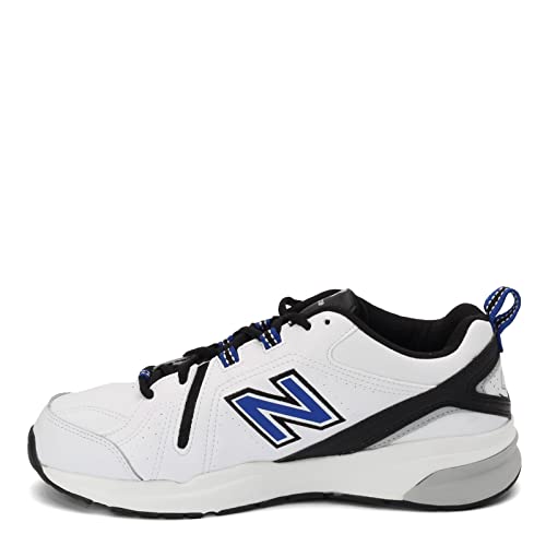 New Balance Men's 608 V5 Casual Comfort Cross Trainer, White/Team Royal, 10 Wide