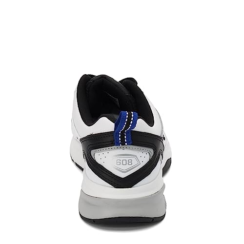 New Balance Men's 608 V5 Casual Comfort Cross Trainer, White/Team Royal, 10.5