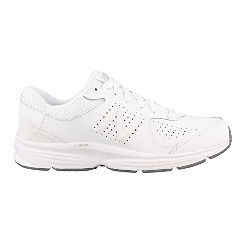 New Balance Men's 411 V2 Lace-Up Walking Shoe, White, 11.5 XW US
