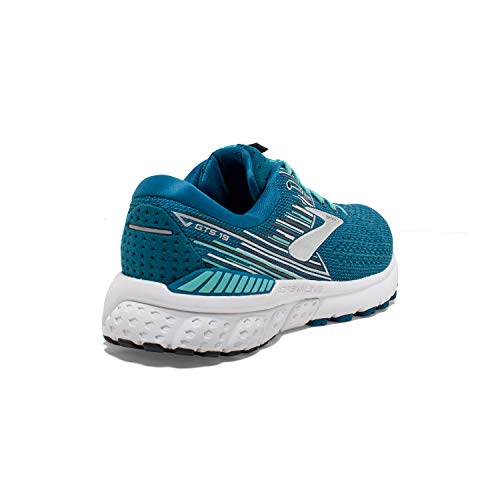 Brooks Womens Adrenaline GTS 19 Running Shoe - Blue/Aqua/Ebony - B - 9.5