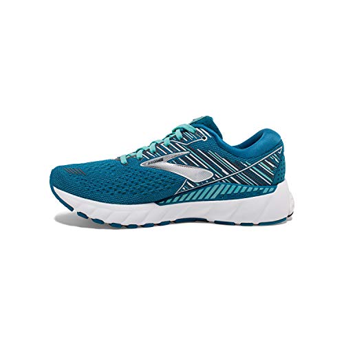 Brooks Womens Adrenaline GTS 19 Running Shoe - Blue/Aqua/Ebony - B - 9.0