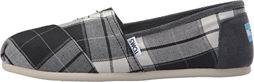 TOMS Women's Seasonal Classics Black/White Plaid Loafer, 9.5 M US