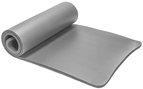 Spoga Premium Extra Thick 72"X 24" Long High Density Exercise Yoga Mat with Comfort Foam & Carrying Straps, Grey