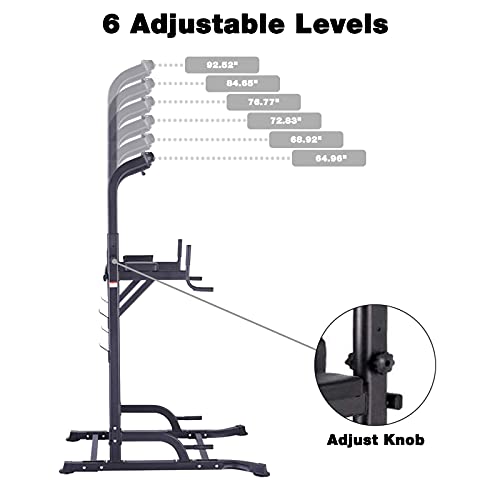 K KiNGKANG Power Tower Adjustable Height Multi-Function Home Strength Training Fitness Workout Station, T056
