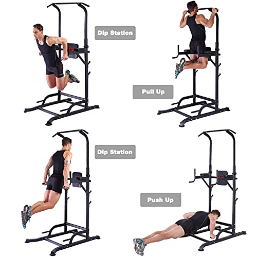K KiNGKANG Power Tower Adjustable Height Multi-Function Home Strength Training Fitness Workout Station, T056