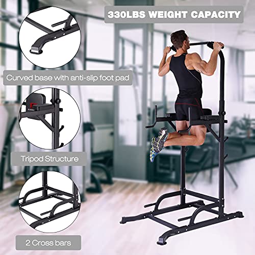 K KiNGKANG Power Tower Adjustable Height Multi-Function Home Strength Training Fitness Workout Station, T056