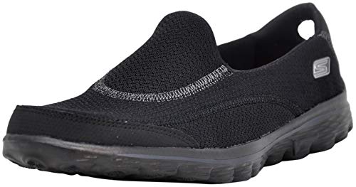 Skechers Performance Women's Go Walk 2 Slip-On Walking Shoe, Black/Silver, 9.5 M US