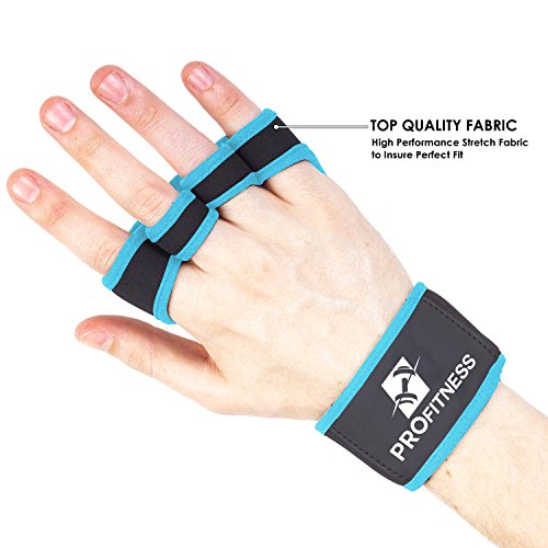 ProFitness Neoprene Workout Gloves with Silicone Non-Slip Grip – WODs, Weightlifting, Cross Training – Wrist Strap Support – Unisex for Men and Women (Turquoise, Small)