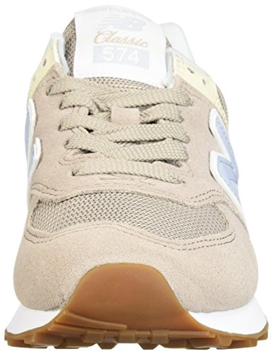 New Balance Women's 574 V2 Summer Sneaker, Flat White, 10 B US