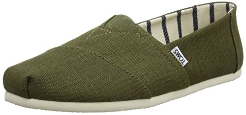 TOMS mens Espadrilles, Green Military Olive Heritage Canvas 301, 11.5 US