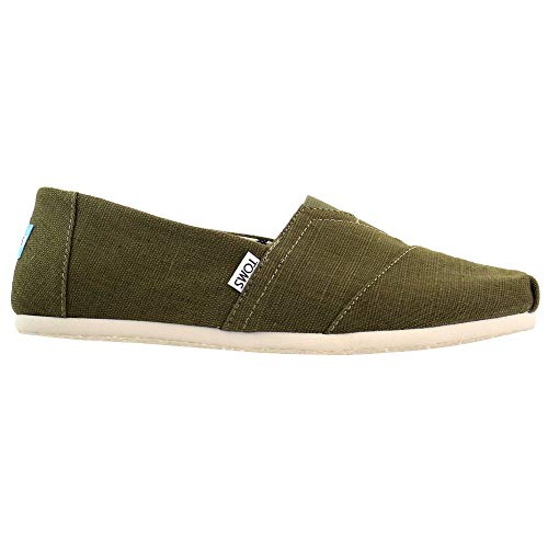 TOMS mens Espadrilles, Green Military Olive Heritage Canvas 301, 11.5 US