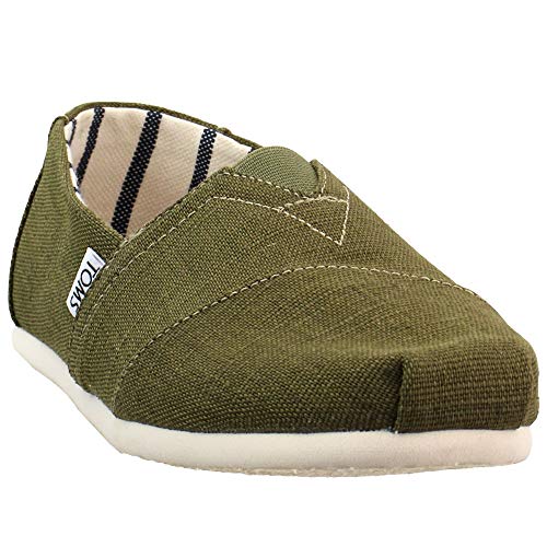 TOMS mens Espadrilles, Green Military Olive Heritage Canvas 301, 11.5 US