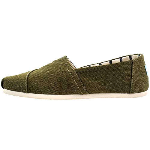 TOMS mens Espadrilles, Green Military Olive Heritage Canvas 301, 11.5 US