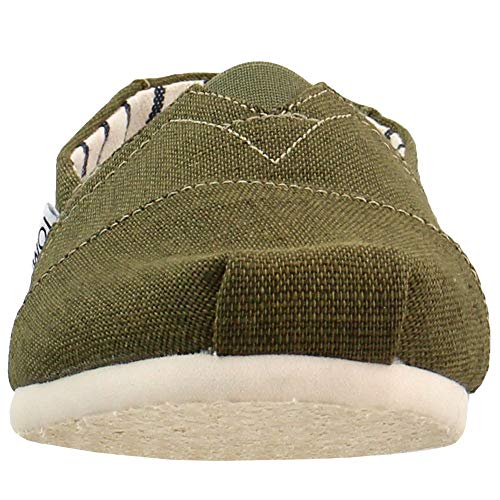 TOMS mens Espadrilles, Green Military Olive Heritage Canvas 301, 11.5 US