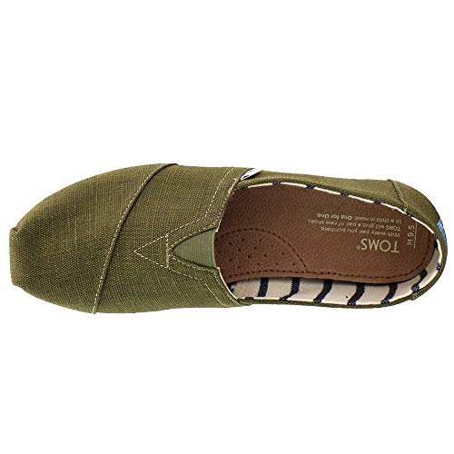 TOMS mens Espadrilles, Green Military Olive Heritage Canvas 301, 11.5 US