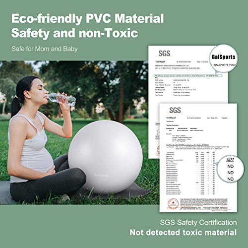 GalSports Pregnancy Birthing Ball, Yoga Exercise Birth Ball Chair for Delivery & Training & Fitness, Extra Thick Non-Toxic Anti-Burst Labor Ball with Quick Pump