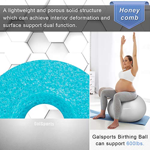 GalSports Pregnancy Birthing Ball, Yoga Exercise Birth Ball Chair for Delivery & Training & Fitness, Extra Thick Non-Toxic Anti-Burst Labor Ball with Quick Pump