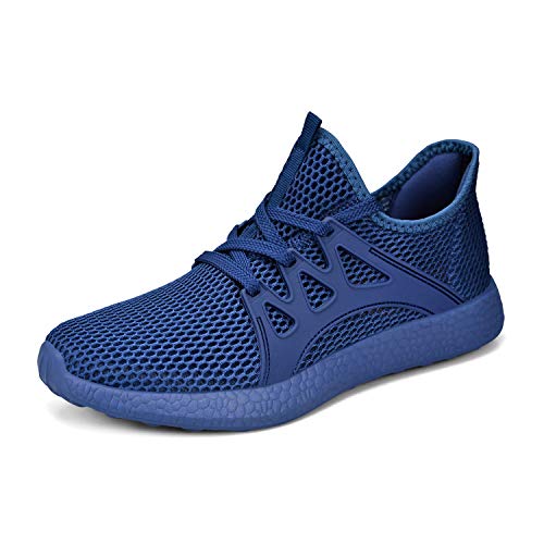 Feetmat Womens Running Shoes Breathable Mesh Athletic Sneakers Walking Shoes All Blue US Size 7