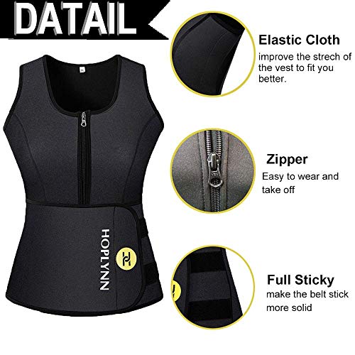 HOPLYNN Waist Trainer Vest for Women - Black, Large