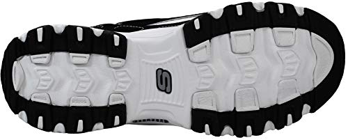 Skechers Sport Women's D'Lites Lace-Up Sneaker, Black/White, 10 W US