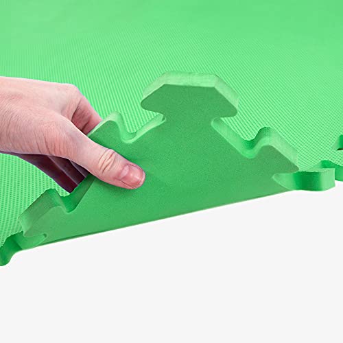 IncStores 5/8 Inch Thick Premium Soft Foam Flooring Tiles | High-Density Interlocking Foam Tiles for Vibrant Floor Protection in Your Home Gym, Playroom, and More | Lime Green, 9 Pack