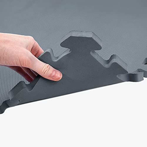 IncStores 5/8 Inch Thick Premium Soft Foam Flooring Tiles | High-Density Interlocking Foam Tiles for Vibrant Floor Protection in Your Home Gym, Playroom, and More | Grey, 12 Pack