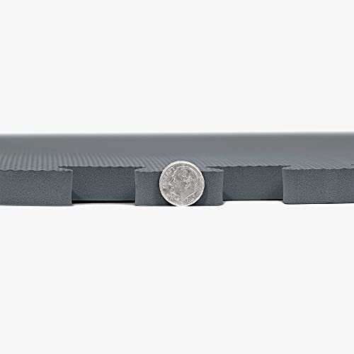 IncStores 5/8 Inch Thick Premium Soft Foam Flooring Tiles | High-Density Interlocking Foam Tiles for Vibrant Floor Protection in Your Home Gym, Playroom, and More | Grey, 12 Pack