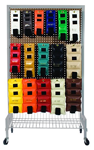 CANDO The Cuff Original Adjustable Ankle and Wrist Weight for Yoga, Dance, Running, Cardio, Aerobics, Toning, and Physical Therapy. 32 Piece Set with Rack - 2 each .25 - 10 lb