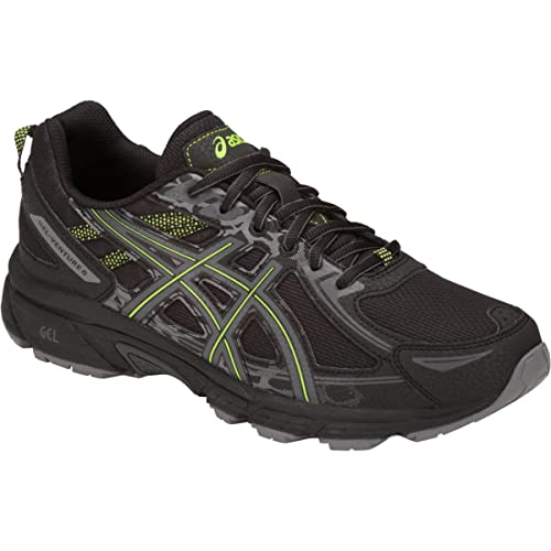 ASICS Men's Gel-Venture 6 Running Shoes, 14, Black/NEON Lime