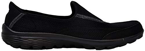 Skechers Performance Women's Go Walk 2 Slip-On Walking Shoe, Black/Silver, 9 M US