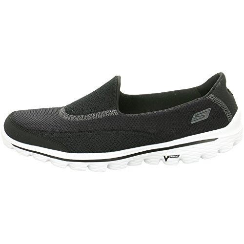 Skechers Performance Women's Go Walk 2 Slip-On Walking Shoe, Black White, 6.5 M US