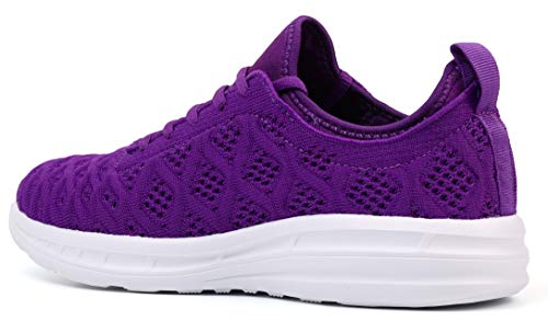 JOOMRA Women Tennis Shoes Lightweight for Casual Ladies Gym Jogging Walking Running Female Sport Fashion Exercise Sneakers Purple Size 9