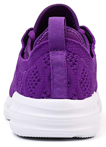 JOOMRA Women Tennis Shoes Lightweight for Casual Ladies Gym Jogging Walking Running Female Sport Fashion Exercise Sneakers Purple Size 9