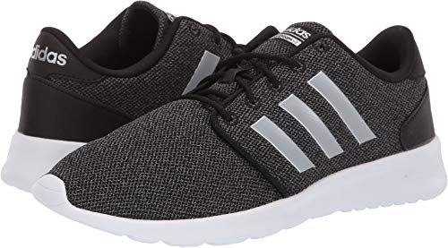 adidas Women's CloudfoamQT Racer Xpressive-Contemporary CloudfoamRunning Sneakers Shoes, Black/Silver Metallic/Grey, 11 M US